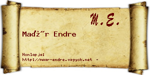 Maár Endre névjegykártya