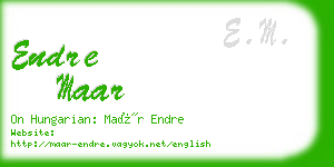 endre maar business card